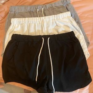 Solid drawstring waist athletic shorts